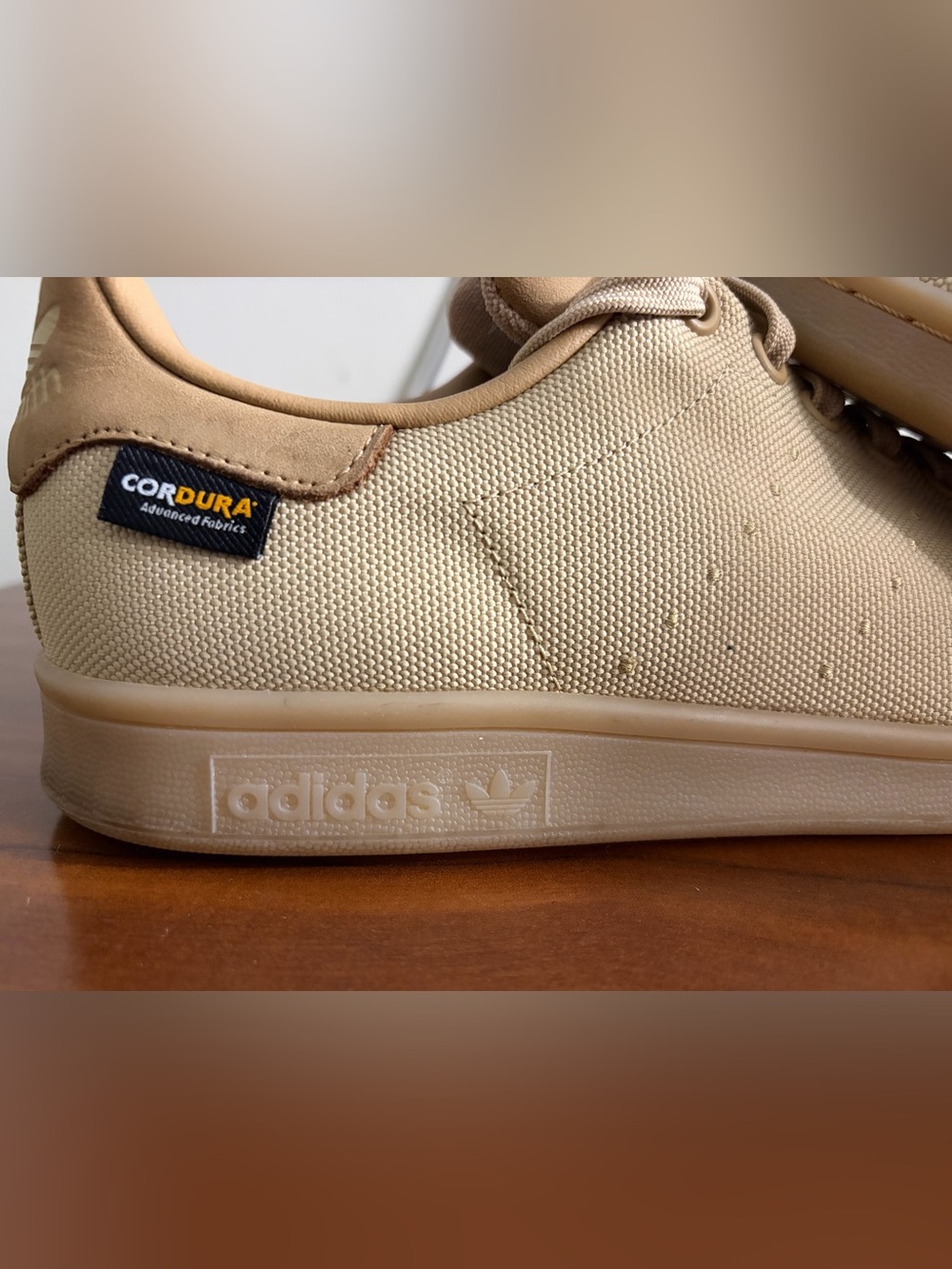 Adidas Stan Smith Cordura trainers Pantone/Gum beige men’s Sz 8.5 skate - Picture 2 of 11